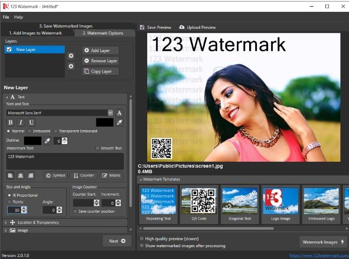 123 Watermark下载,图片批量加水印工具,图像处理,加水印软件