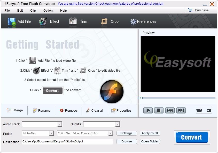 4Easysoft Free Flash Converter,flash视频格式转换,转换器