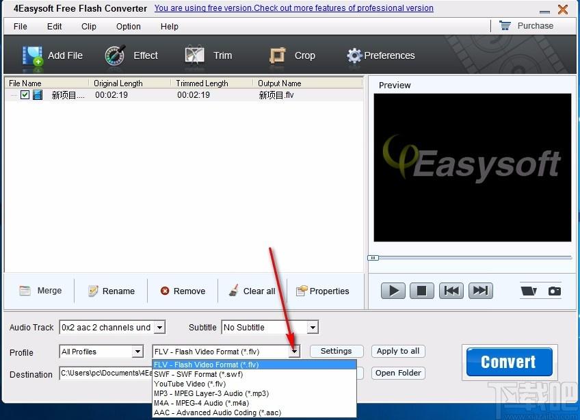 4Easysoft Free Flash Converter,flash视频格式转换,转换器